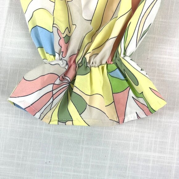 Milk & Honey pastel crop top off shoulder balloon sleeves bow boho retro arty XL - Picture 10 of 12